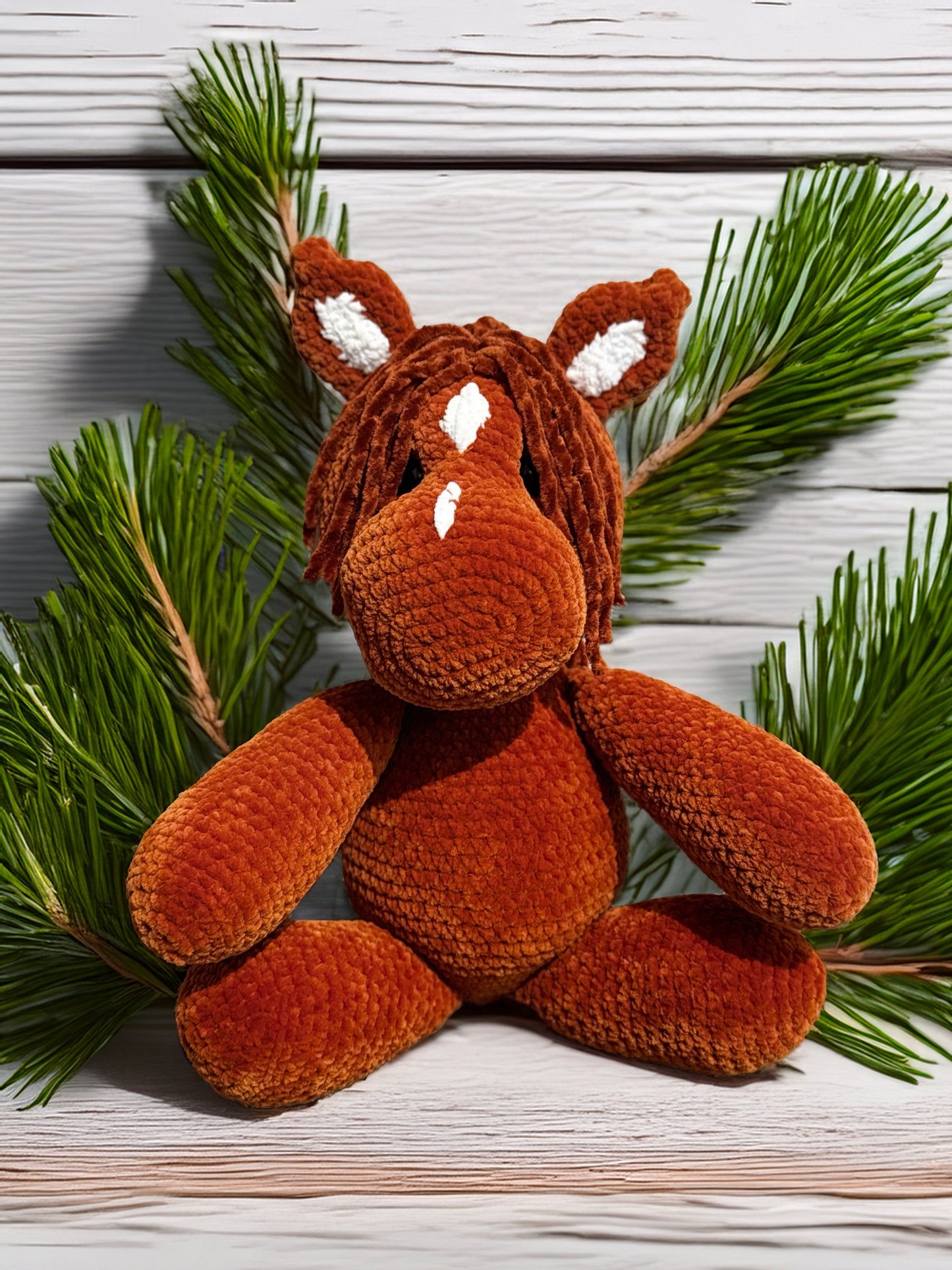 Customizable Crochet Horse - Chestnut