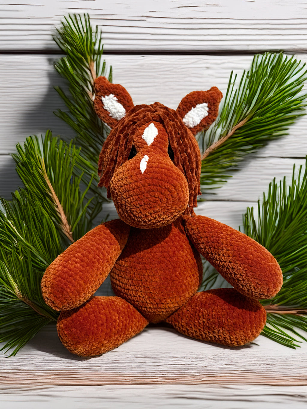Customizable Crochet Horse - Chestnut