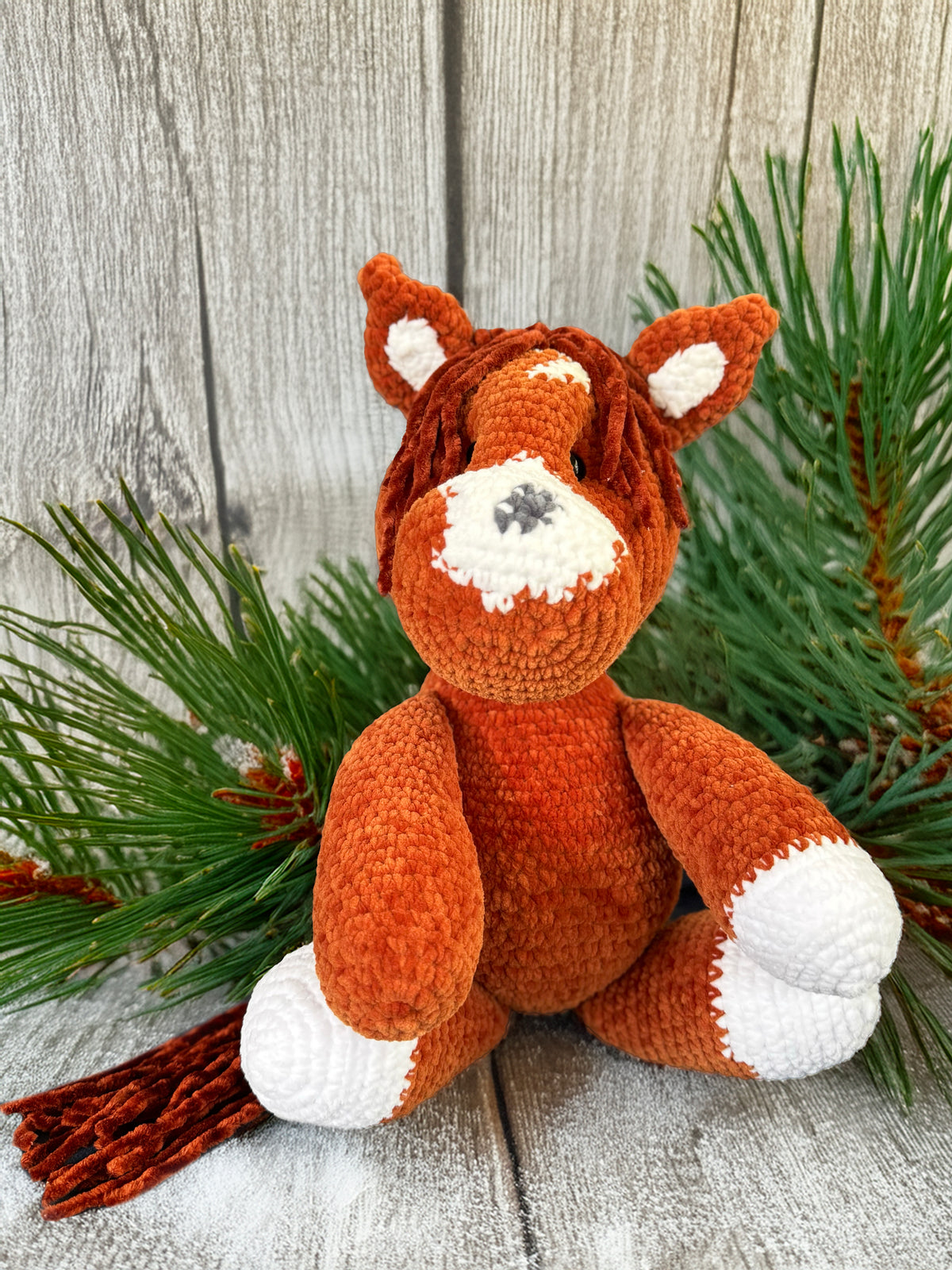 Customizable Crochet Pony - Chestnut