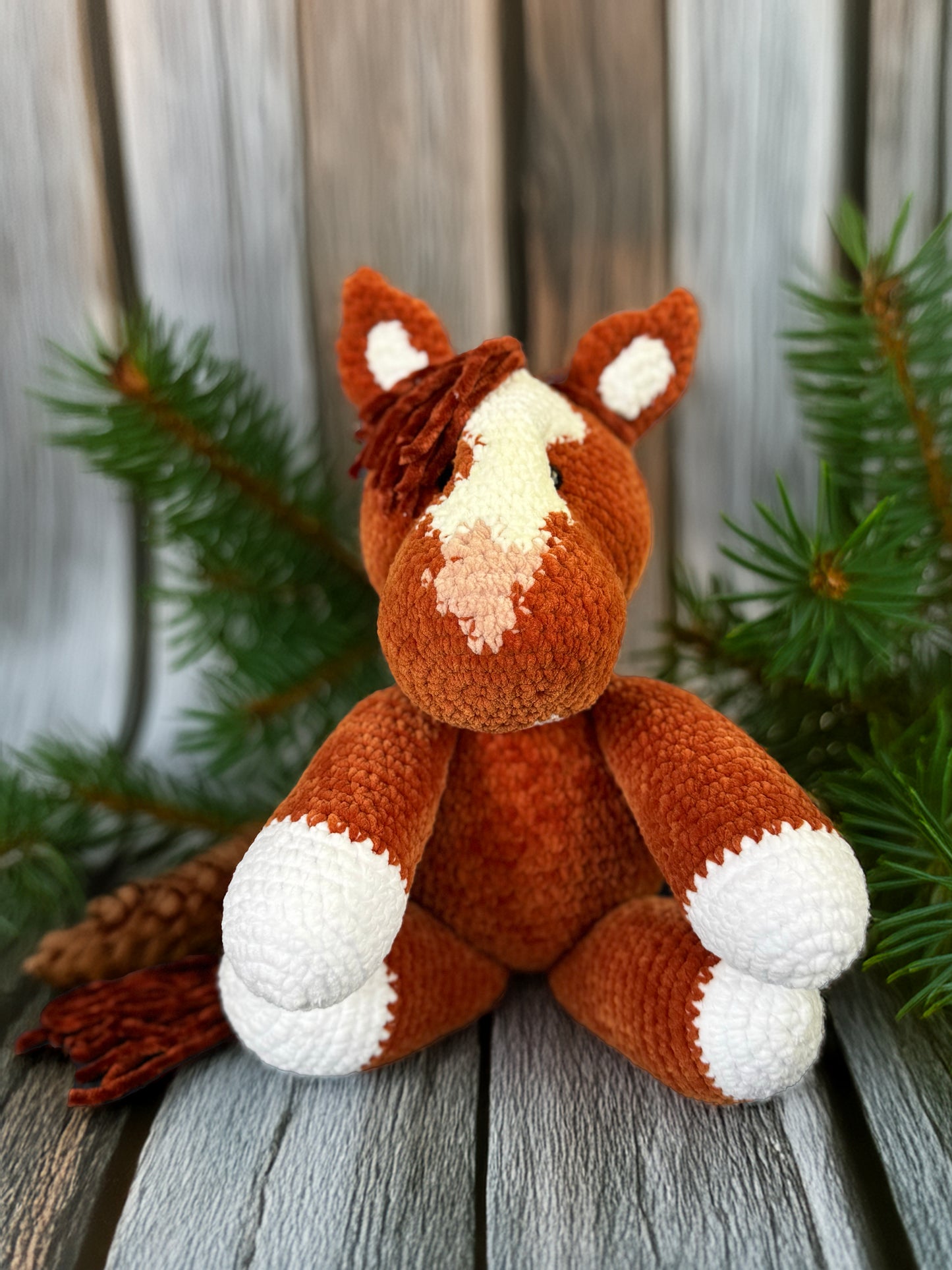 Customizable Crochet Horse - Chestnut