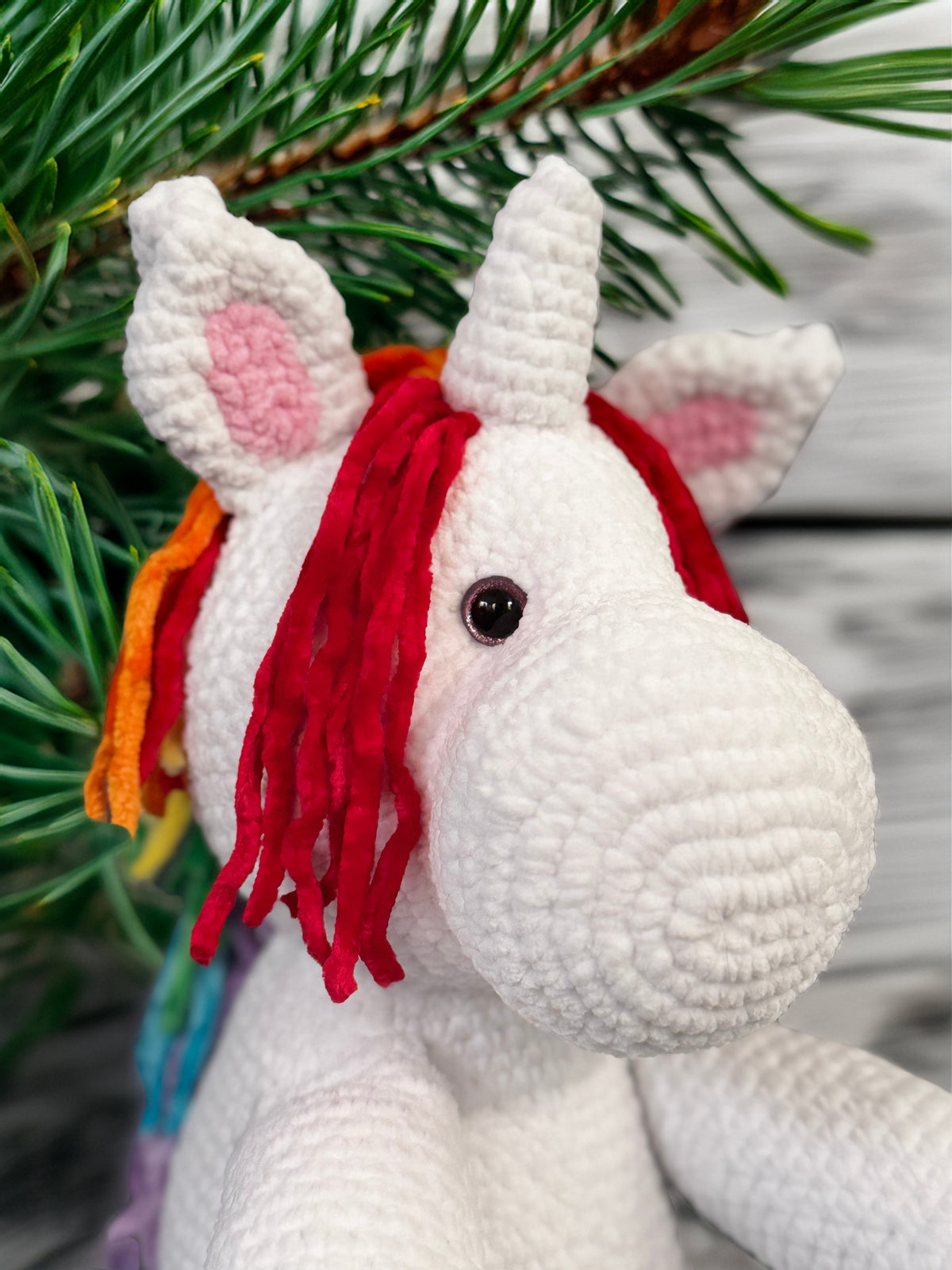 Customizable Crochet Unicorn - Single Mane & Tail Color