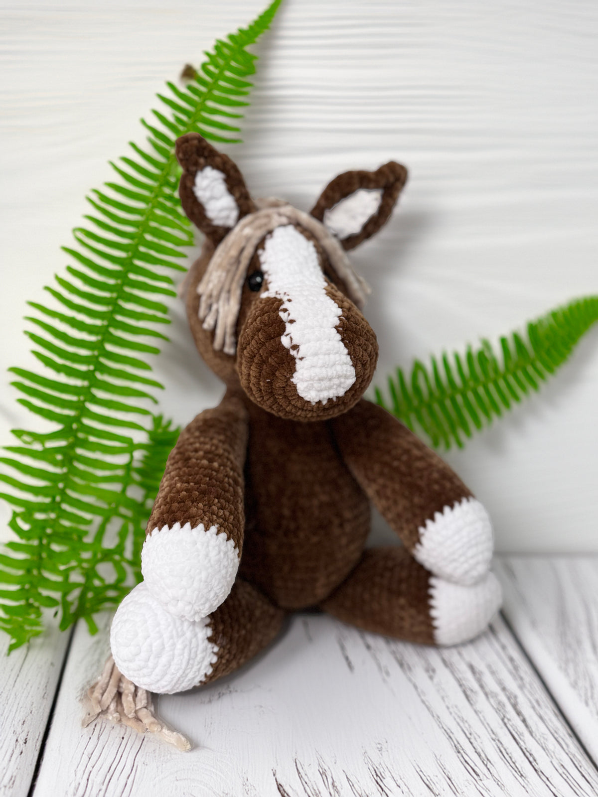 Customizable Crochet Horse - Light Bay