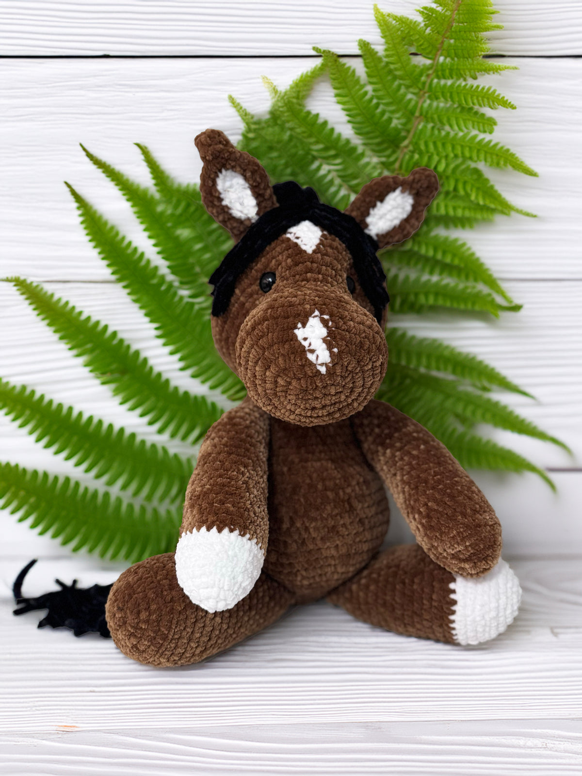 Customizable Crochet Horse - Light Bay