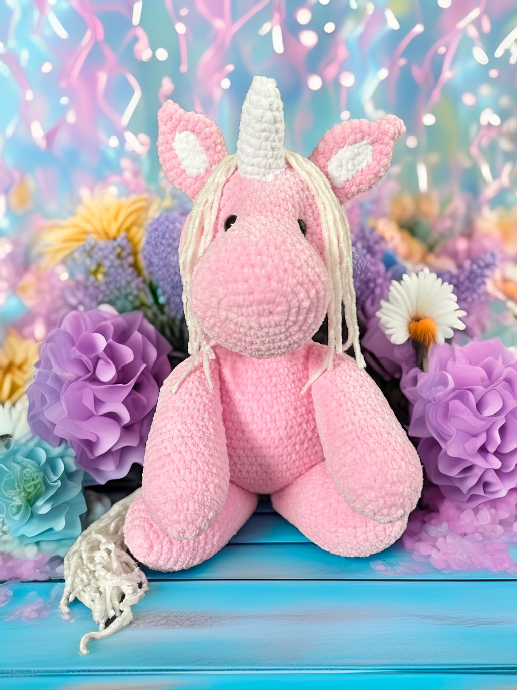Customizable Crochet Unicorn - Single Mane & Tail Color